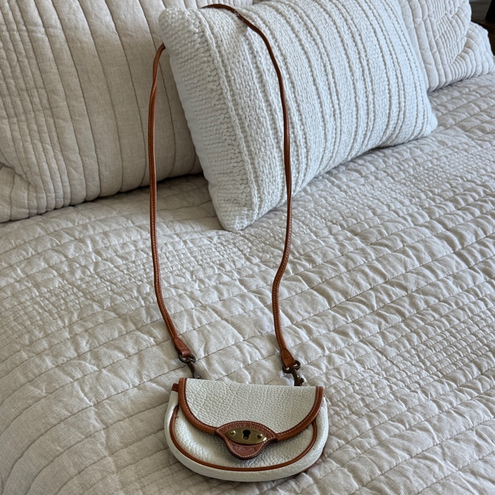 Elegant Cream and Brown Crossbody Bag